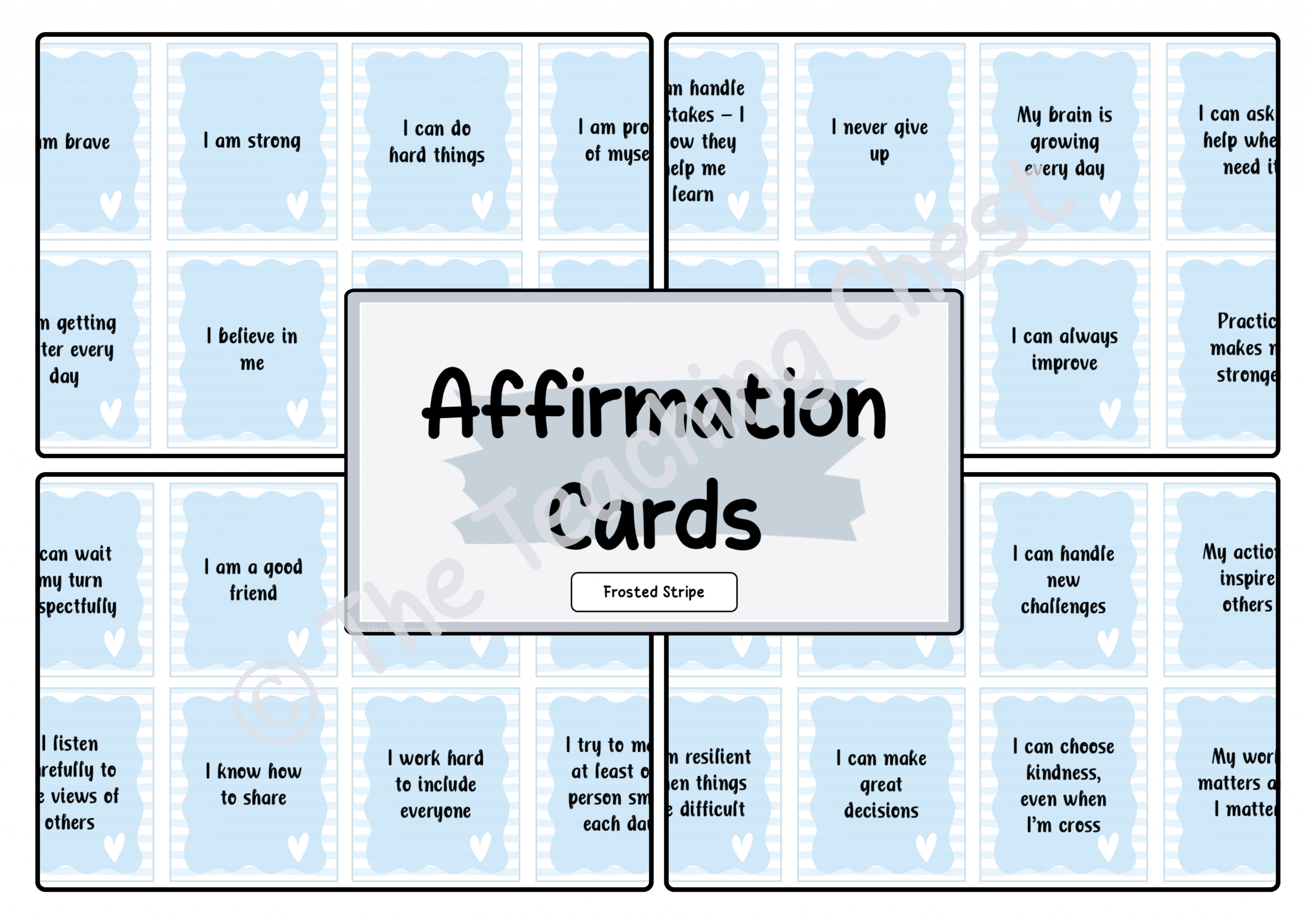 Affirmation Cards (Frosted Stripe)
