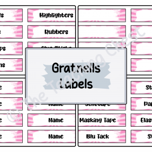 Gratnells Tray Labels (Pink Pulse)