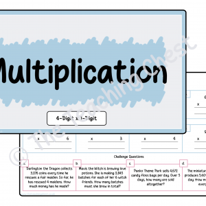 Multiplication Worksheet - 4-Digit x 1-Digit