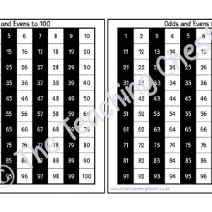 Number Square - Odds & Evens (Monochrome)