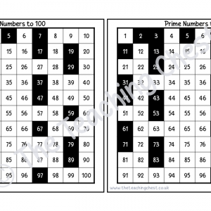 Number Square - Prime Numbers (Monochrome)
