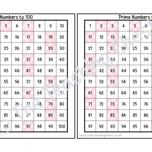 Number Square - Prime Numbers (Pink Marble)