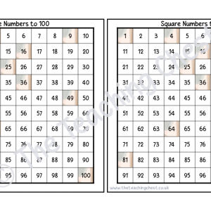 Number Square - Square Numbers (Earthy)