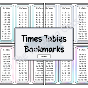 Times Tables Bookmarks 12x