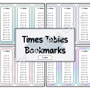 Times Tables Bookmarks 1x