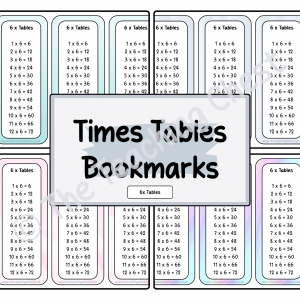 Times Tables Bookmarks 6x