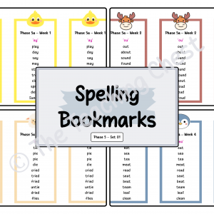 Phase 5 - Spelling Bookmarks (Set 01)