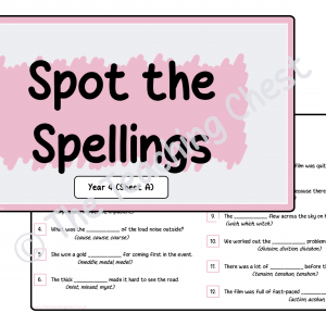 Spot the Spellings - Year 4 (Sheet A)