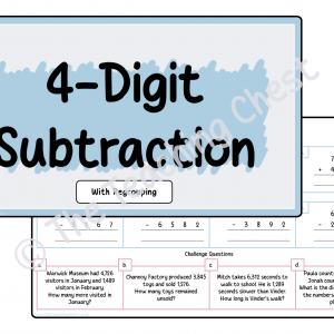 Subtraction Worksheet - 4-Digits (With Regrouping)