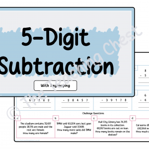 Subtraction Worksheet - 5-Digits (With Regrouping)
